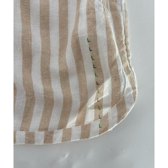 NWT DIP Linen Blend Elastic Waist Pull On Striped Shorts Sz L Pockets Beach Boho - Picture 6 of 9